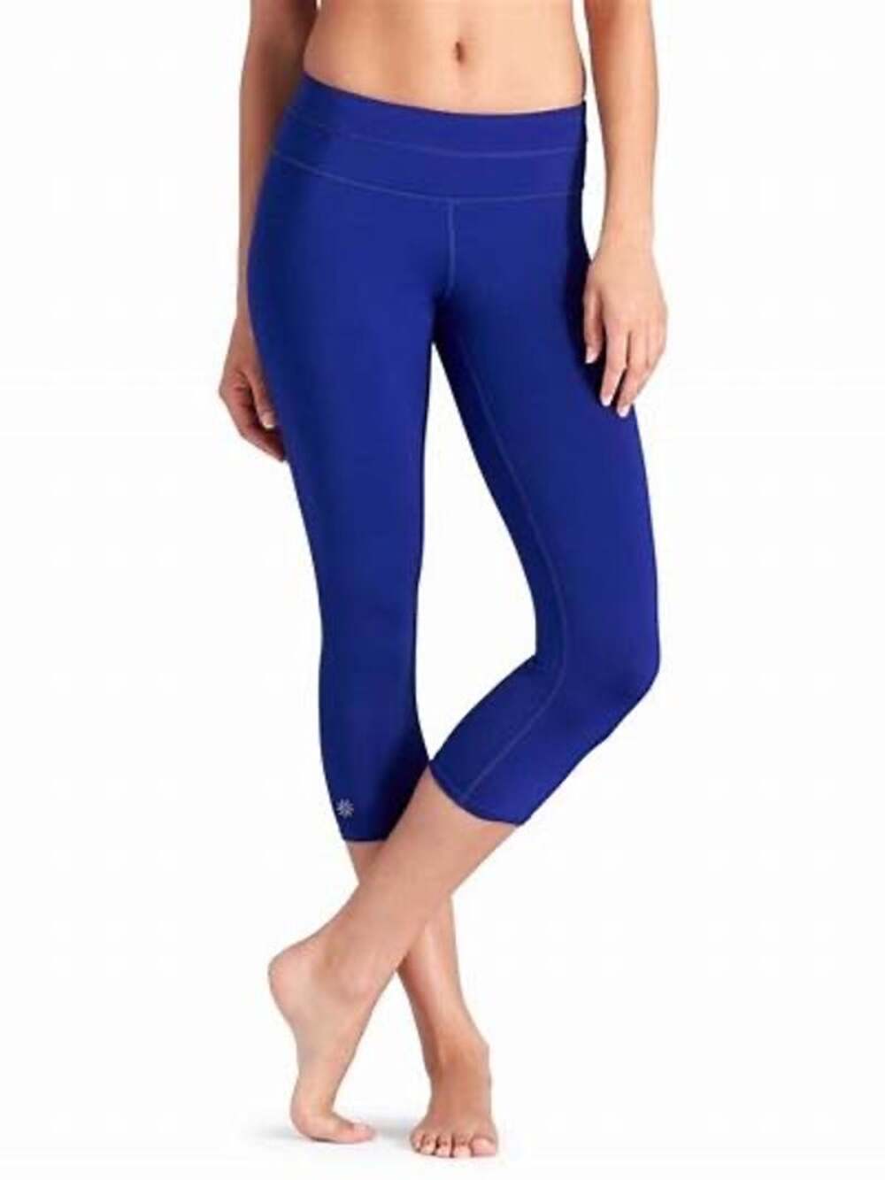 Athleta Sonar Blue Cropped Capri Athletic Leggings Size Large